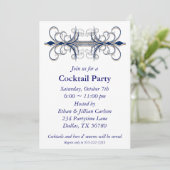 Invitation à une soirée cocktail bleue Invitations (Debout devant)
