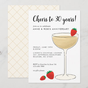 Invitation à une soirée cocktail d'anniversaire