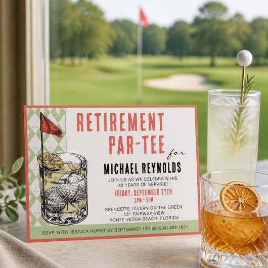 Invitation à une soirée cocktail de golf