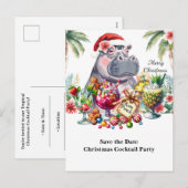 Invitation à une Soirée Cocktail de Noël Tropical (Devant / Derrière)