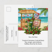 Invitation à une Soirée Cocktail de Noël Tropical (Devant / Derrière)