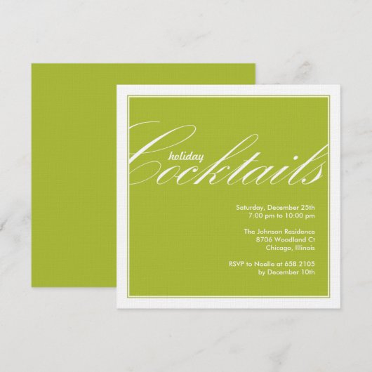Invitation à une soirée cocktail de vacances moder (Devant / Derrière)