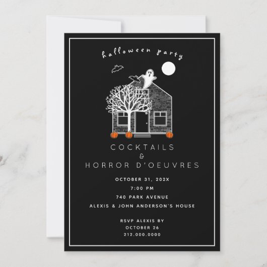 Invitation à une soirée cocktail Halloween (Devant)