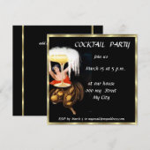 Invitation à une soirée cocktail rétro (Devant / Derrière)