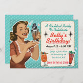 Invitation à une soirée cocktail rétro (Devant / Derrière)