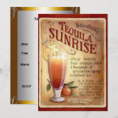 Invitation à une soirée cocktail Tequila Sunrise (Devant / Derrière)