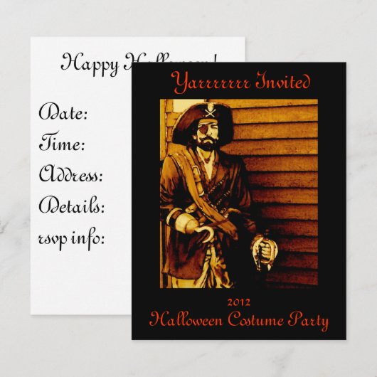 Invitation à une soirée costumée (Devant / Derrière)