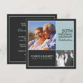 Invitation à une soirée d'anniversaire de mariage  (Devant / Derrière)