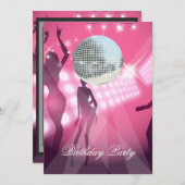 Invitation à une soirée d'anniversaire Disco Rétro (Devant / Derrière)
