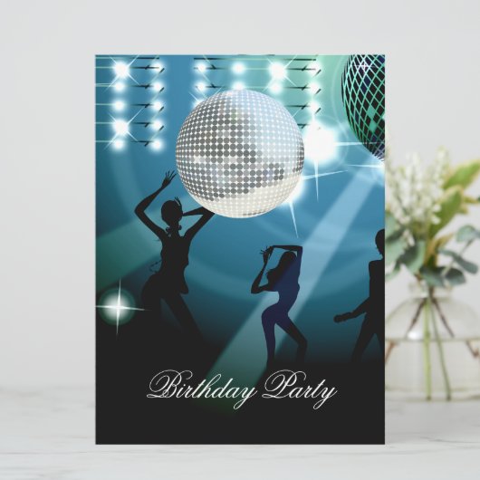 Invitation à une soirée d'anniversaire Disco Rétro (Debout devant)