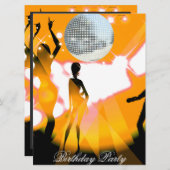 Invitation à une soirée d'anniversaire Disco Rétro (Devant / Derrière)