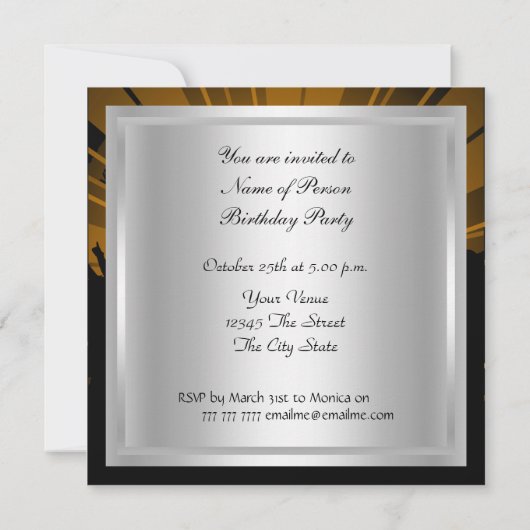 Invitation à une soirée d'anniversaire Disco Retro (Dos)