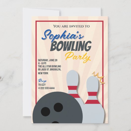 Invitation à une soirée de bowling 2 (Devant)