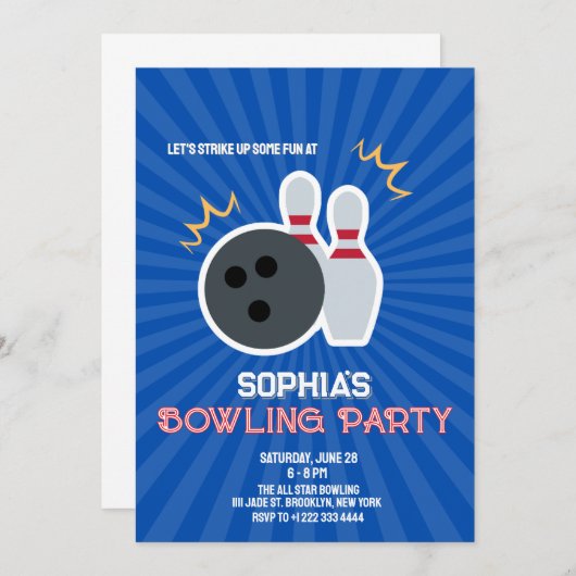 Invitation à une soirée de bowling 4 (Devant / Derrière)