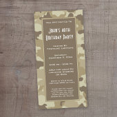 Invitation à une soirée de camouflage militaire