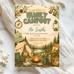 Invitation à une soirée de camping en famille