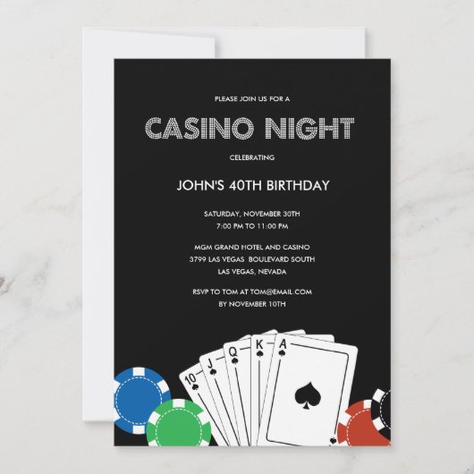 Invitation à une soirée de casino (Devant)