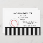 Invitation à une soirée de célibataire noir et bla (Devant / Derrière)