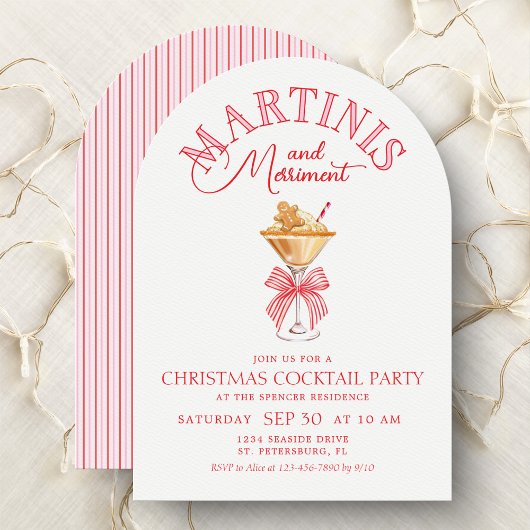 Invitation à une soirée de cocktail de Noël rose