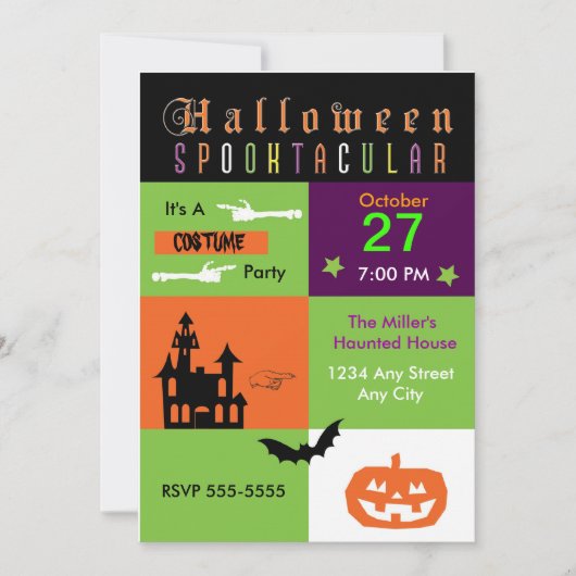 Invitation à une soirée de costumes d'Halloween de (Devant)