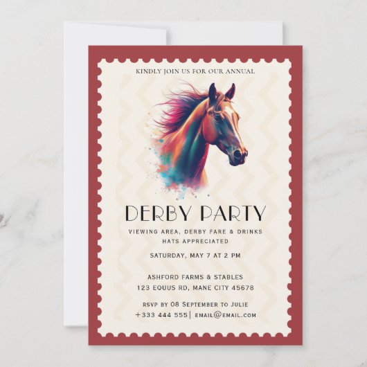 Invitation à une soirée de courses de chevaux (Devant)
