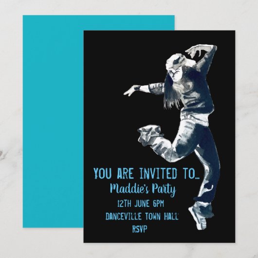 Invitation à une soirée de danse hip hop moderne (Devant / Derrière)