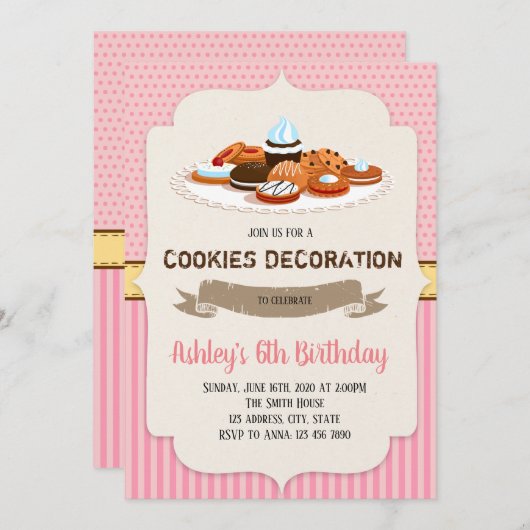 Invitation à une soirée de décoration de biscuits (Devant / Derrière)