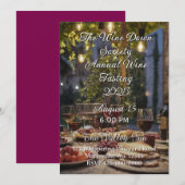 Invitation à une soirée de dégustation de vins (Devant / Derrière)