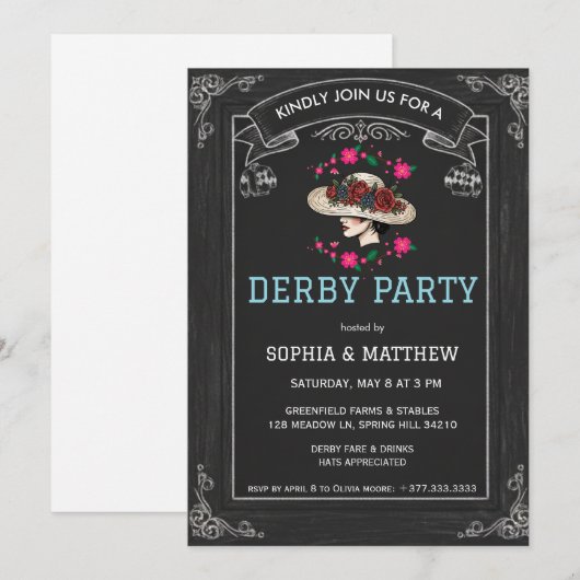 Invitation à une soirée de Derby de style sudiste (Devant / Derrière)