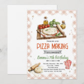 Invitation à une soirée de fabrication de pizzas (Devant / Derrière)