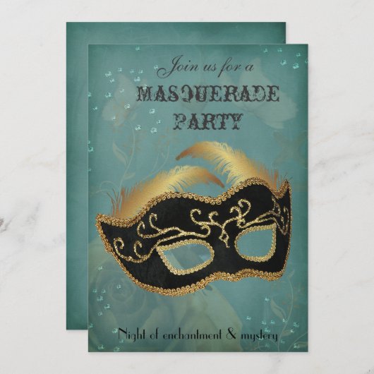 Invitation à une soirée de Fantaisie Masquée (Devant / Derrière)
