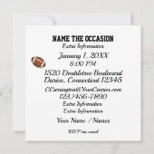 Invitation à une soirée de football (Dos)