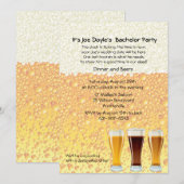 Invitation à une soirée de garçon avec cheers à la (Devant / Derrière)