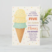 Invitation à une soirée de glaces modifiable (Debout devant)