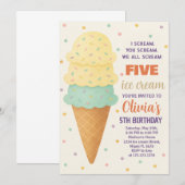 Invitation à une soirée de glaces modifiable (Devant / Derrière)