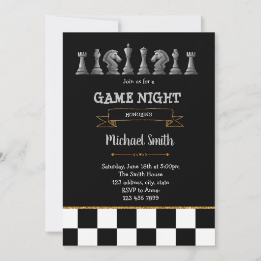 Invitation à une soirée de jeu d'échecs (Devant)
