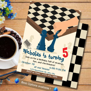 Invitation à une soirée de jeu d'échecs pour un an