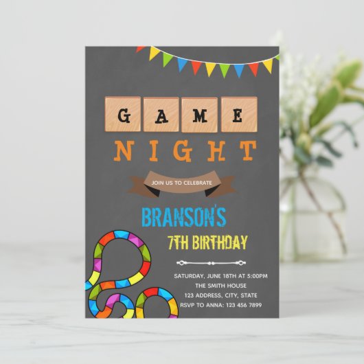 Invitation à une soirée de jeu pour enfants (Debout devant)