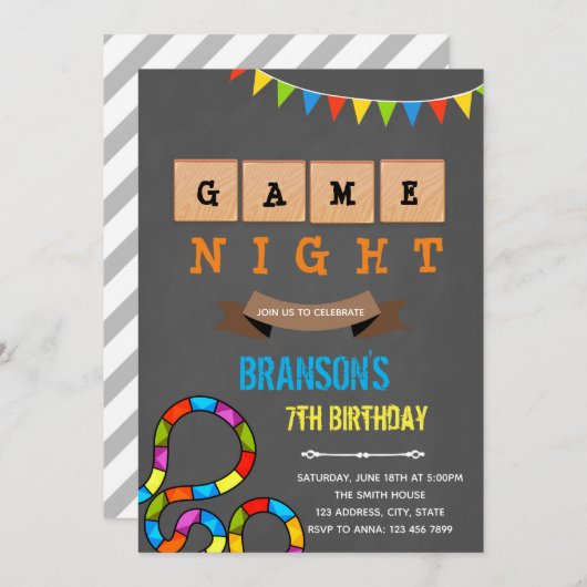 Invitation à une soirée de jeu pour enfants (Devant / Derrière)