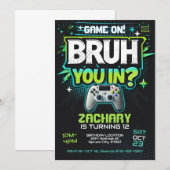 Invitation à une Soirée de Jeu Vidéo Mec (Devant / Derrière)