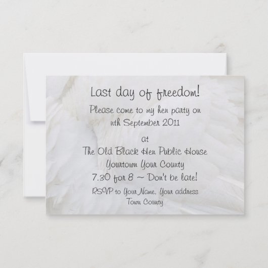 Invitation à une soirée de jeune fille (Dos)