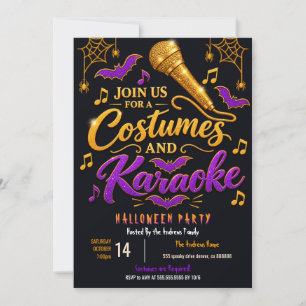 Invitation à une soirée de karaoke Halloween