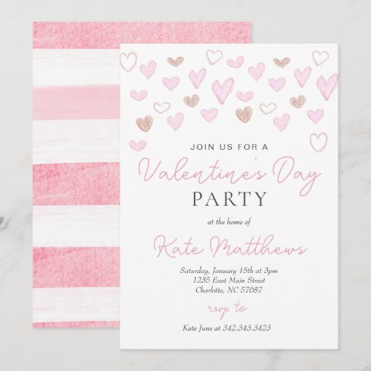 Invitation à une soirée de la Saint-Valentin (Devant / Derrière)