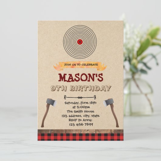 Invitation à une soirée de lancer de hache (Debout devant)