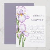 Invitation à une soirée de mariage "Iris délicats" (Devant / Derrière)