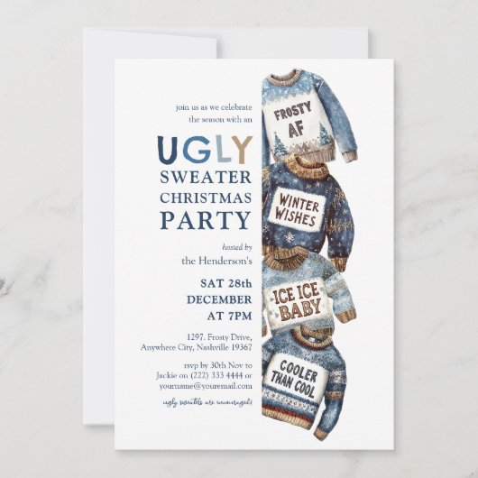 Invitation à une Soirée de Noël aux Pulls Moches (Devant)