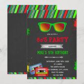 invitation à une soirée de Noël dans les années 80 (Devant / Derrière)