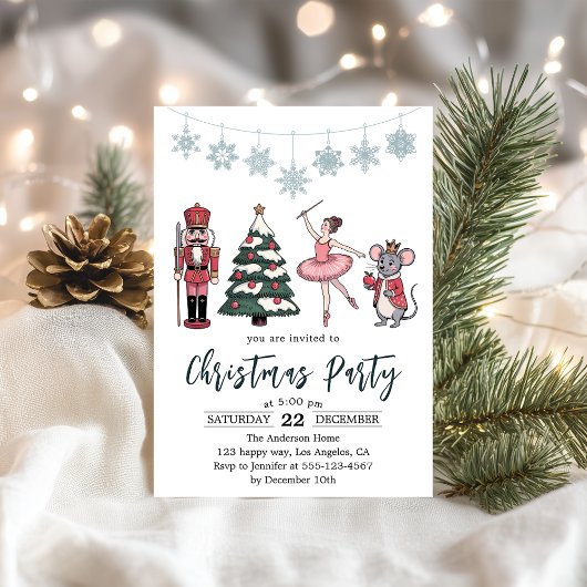 Invitation à une soirée de Noël du ballet Casse-No