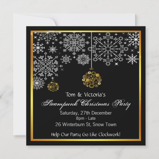 Invitation à une soirée de Noël steampunk (Dos)