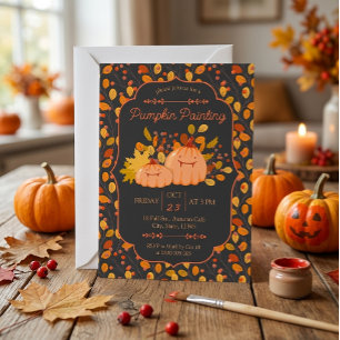 Invitation à une soirée de peinture de citrouilles